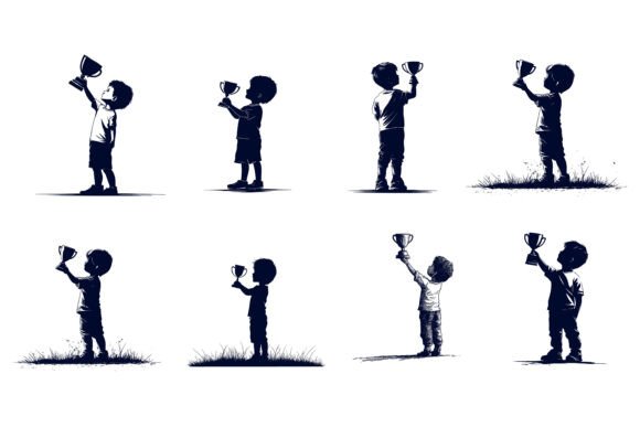 Child Hand with Trophy Cup – Creative Illustration Resource