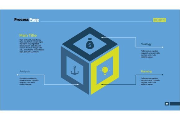 Cube Diagram Slide Template: Element of Visual Strategy