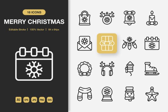 Evaluating Merry Christmas Outline Icons for Your Design Projects