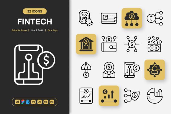 Fintech Icons for Modern Creators Who Need Clean, Adaptable Visual Assets