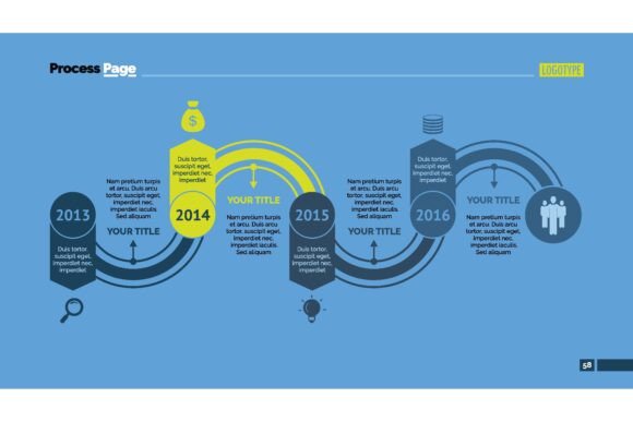 Understanding the Four Arcs Arrow Process Chart Slide Template