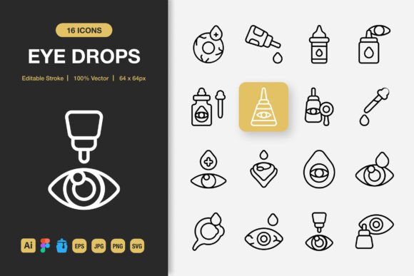 Unlocking Creative Potential with Eye Drops Outline Icons